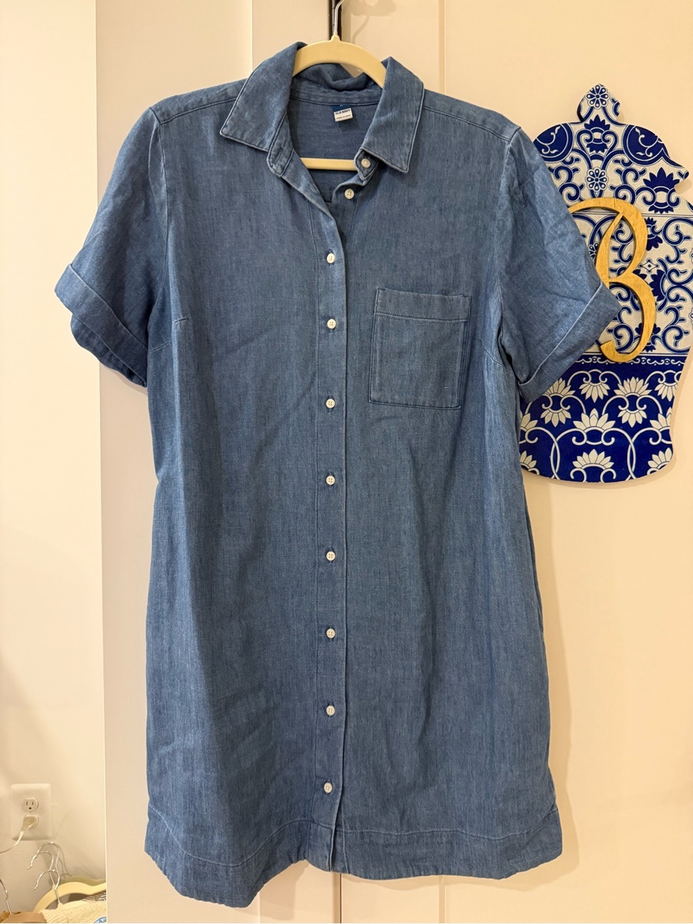 Old Navy Medium Blue Denim Button-Down Mini Dress